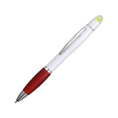 Ручка шариковая с восковым маркером белая/красная